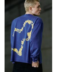 Pull&Bear - T-Shirt Met Lange Mouw En Stwd-Print - Lyst