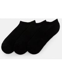 Pull&Bear - Pack 3 Paia Di Calzini Corti Neri - Lyst