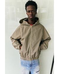 Pull&Bear - Lightweight Checked Hooded Raincoat - Lyst