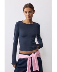Pull&Bear - Fitted Long Sleeve T-Shirt - Lyst