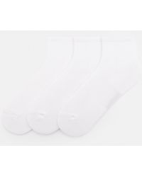 Pull&Bear - Pack 3 Paia Di Calzini Alla Caviglia Bianchi - Lyst
