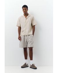 Pull&Bear - Linen Blend Jogger Bermuda Shorts - Lyst