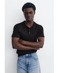 Pull&Bear - Short Sleeve Knit Polo Shirt - Lyst
