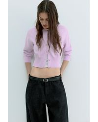 Pull&Bear - Short Buttoned Cardigan - Lyst