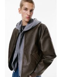 Pull&Bear - Bomberjacke Aus Kunstleder - Lyst