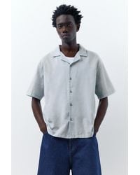 Pull&Bear - Short Sleeve Linen Blend Shirt - Lyst