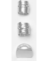 Pull&Bear - 3Er-Pack Metallisierte Ringe - Lyst