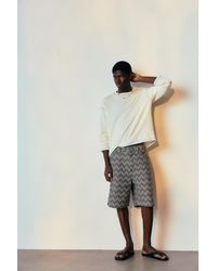 Pull&Bear - Checked Denim Bermuda Shorts - Lyst