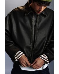 Pull&Bear - Leather-Effect Balloon Jacket - Lyst