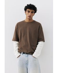 Pull&Bear - Long Sleeve Double-Layer T-Shirt - Lyst