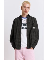 Pull&Bear - Stwd Embroidered Plaid Shirt - Lyst
