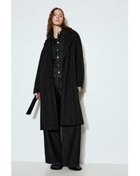 Pull&Bear - Long Felt Coat With Belt - Lyst