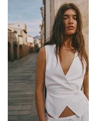 Pull&Bear - Rustic Linen-Blend Vest - Lyst