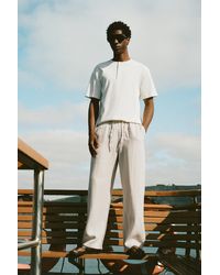 Pull&Bear - 100% Linen Jogger Trousers - Lyst