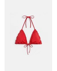 Pull&Bear - Ruffled Triangle Bikini Top - Lyst