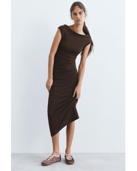 Pull&Bear - Short Sleeve Midi Dress - Lyst