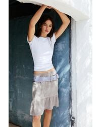 Pull&Bear - Paneled Lace Midi Skirt - Lyst