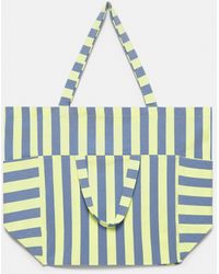 Pull&Bear - Borsa Tote Grande A Righe - Lyst
