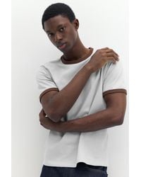 Pull&Bear - Contrast Trim T-Shirt - Lyst