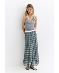 Pull&Bear - Check Midi Skirt - Lyst