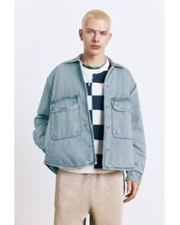 Pull&Bear - Denim Jacket With Contrast Collar - Lyst