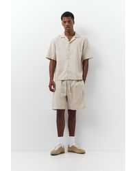 Pull&Bear - Bermuda Joggingshort Van Linnenmix - Lyst