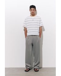 Pull&Bear - Tailoring Broek Met Wijde Pijpen - Lyst