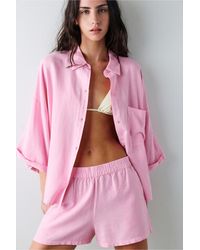 Pull&Bear - Linen Blend Shirt - Lyst