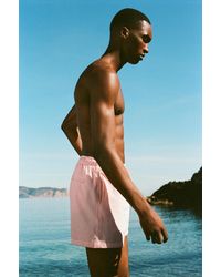 Pull&Bear - Striped Seersucker Swimming Trunks - Lyst