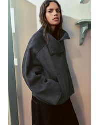 Pull&Bear - Short Felt Texture Coat - Lyst