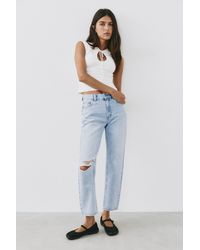 Pull&Bear - Ripped Mom Fit Jeans - Lyst