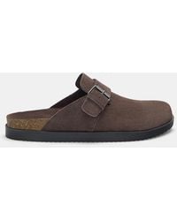 Pull&Bear - Buckled Leather Clogs - Lyst