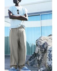 Pull&Bear - Linen Blend Jogger Trousers - Lyst
