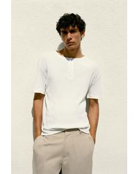 Pull&Bear - Basic Henley T-Shirt - Lyst