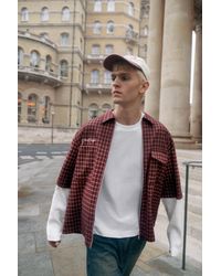 Pull&Bear - Doppeltes Hemd Mit Ärmeln Und Waffelstruktur - Lyst