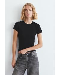 Pull&Bear - Ribbed Short Sleeve T-Shirt - Lyst