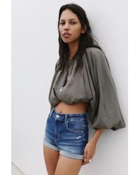 Pull&Bear - Mid-Waist Denim Shorts - Lyst