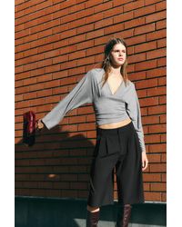 Pull&Bear - Gathered V-Neck Top - Lyst