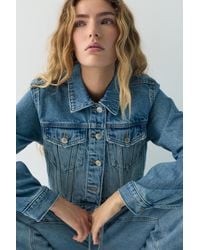 Pull&Bear - Cropped Denim Jacket - Lyst