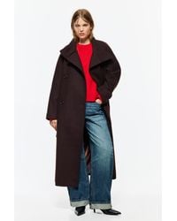 Pull&Bear - High-Neck Belted Coat - Lyst