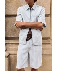 Pull&Bear - Standard Jacquard Denim Bermuda Shorts - Lyst