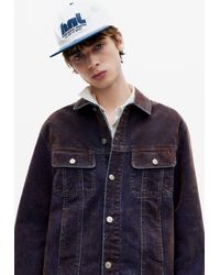 Pull&Bear - Trucker Denim Jack Met Flockprint - Lyst
