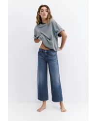 Pull&Bear - Low-Rise Culottes Jeans - Lyst