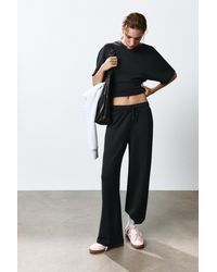 Pull&Bear - Wide-Leg Modal-Blend Trousers - Lyst