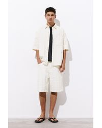 Pull&Bear - Jacquard Denim Bermuda - Lyst
