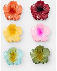 Pull&Bear - 6-Pack Of Flower Fur Clips - Lyst