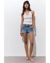 Pull&Bear - Mini Ripped Denim Shorts - Lyst