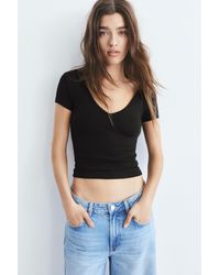 Pull&Bear - V-Neck T-Shirt - Lyst