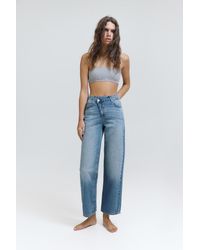 Pull&Bear - Straight-Leg Jeans With Crossover Waistband - Lyst