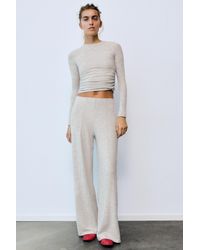 Pull&Bear - Soft Touch Wide-Leg Trousers - Lyst